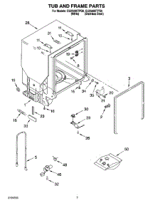 07 - Tub And Frame Parts parts for Whirlpool Dishwasher GU2548XTPQ6 from AppliancePartsPros.com