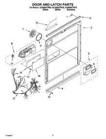 03 - Door And Latch Parts parts for Whirlpool Dishwasher GU3600XTRY0 from AppliancePartsPros.com