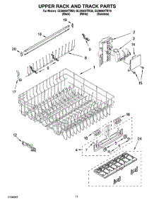 09 - Upper Rack And Track Parts parts for Whirlpool Dishwasher GU3600XTRY0 from AppliancePartsPros.com