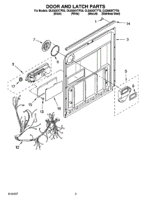 03 - Door And Latch Parts parts for Whirlpool Dishwasher GU2600XTPB6 from AppliancePartsPros.com