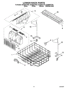 11 - Lower Rack Parts parts for Whirlpool Dishwasher GU2600XTPB6 from AppliancePartsPros.com