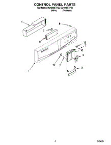 02 - Control Panel Parts parts for Whirlpool Dishwasher DU1048XTPS3 from AppliancePartsPros.com