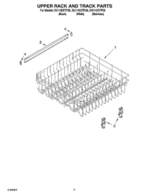 09 - Upper Rack And Track Parts parts for Whirlpool Dishwasher DU1145XTPS6 from AppliancePartsPros.com
