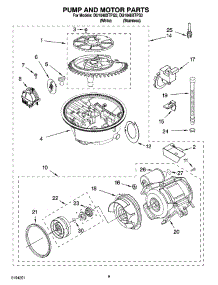 08 - Pump And Motor Parts parts for Whirlpool Dishwasher DU1048XTPS3 from AppliancePartsPros.com