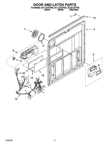 03 - Door And Latch Parts parts for Whirlpool Dishwasher DU1101XTPB6 from AppliancePartsPros.com