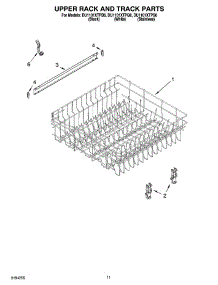 09 - Upper Rack And Track Parts parts for Whirlpool Dishwasher DU1101XTPB6 from AppliancePartsPros.com