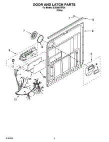 03 - Door And Latch Parts parts for Whirlpool Dishwasher DUC600XTPQ6 from AppliancePartsPros.com
