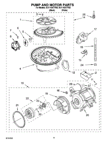 08 - Pump And Motor Parts parts for Whirlpool Dishwasher DU1148XTPB6 from AppliancePartsPros.com