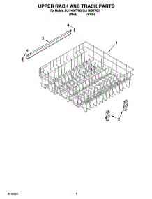 09 - Upper Rack And Track Parts parts for Whirlpool Dishwasher DU1148XTPB6 from AppliancePartsPros.com