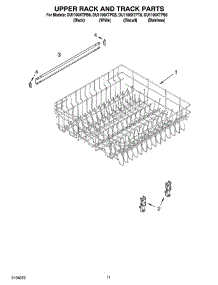 09 - Upper Rack And Track Parts parts for Whirlpool Dishwasher DU1100XTPT6 from AppliancePartsPros.com