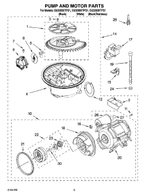 08 - Pump And Motor Parts parts for Whirlpool Dishwasher GU3200XTPB1 from AppliancePartsPros.com