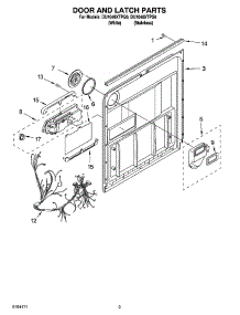 03 - Door And Latch Parts parts for Whirlpool Dishwasher DU1048XTPS0 from AppliancePartsPros.com