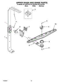 10 - Upper Wash And Rinse Parts parts for Whirlpool Dishwasher DU1145XTPQ6 from AppliancePartsPros.com