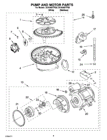 08 - Pump And Motor Parts parts for Whirlpool Dishwasher DU1048XTPS0 from AppliancePartsPros.com