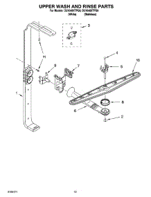 10 - Upper Wash And Rinse Parts parts for Whirlpool Dishwasher DU1048XTPS0 from AppliancePartsPros.com