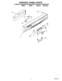 02 - Control Panel Parts parts for Whirlpool Dishwasher DUL240XTPB3 from AppliancePartsPros.com