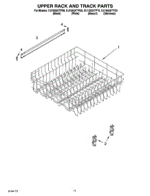 09 - Upper Rack And Track Parts parts for Whirlpool Dishwasher DU1055XTPT0 from AppliancePartsPros.com