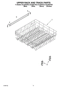 09 - Upper Rack And Track Parts parts for Whirlpool Dishwasher DUL240XTPB3 from AppliancePartsPros.com
