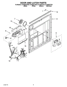 03 - Door And Latch Parts parts for Whirlpool Dishwasher DU1055XTPB0 from AppliancePartsPros.com