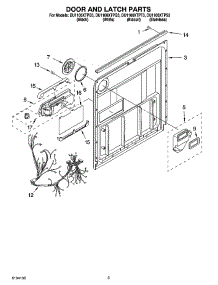 03 - Door And Latch Parts parts for Whirlpool Dishwasher DU1100XTPB3 from AppliancePartsPros.com