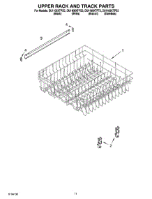 09 - Upper Rack And Track Parts parts for Whirlpool Dishwasher DU1100XTPB3 from AppliancePartsPros.com