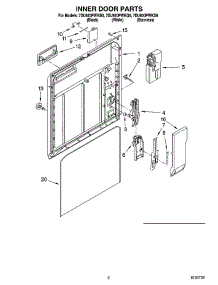 02 - Inner Door Parts parts for Whirlpool Dishwasher 7DU920PWKQ0 from AppliancePartsPros.com