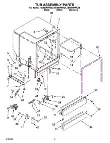 03 - Tub Assembly Parts parts for Whirlpool Dishwasher 7DU920PWKQ0 from AppliancePartsPros.com