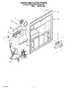 03 - Door And Latch Parts parts for Whirlpool Dishwasher GU2548XTPQ3 from AppliancePartsPros.com