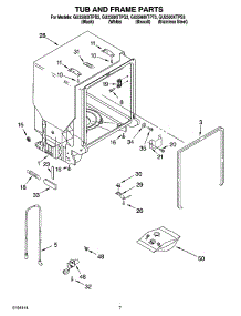 07 - Tub And Frame Parts parts for Whirlpool Dishwasher GU2500XTPB3 from AppliancePartsPros.com