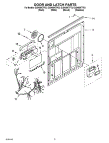 03 - Door And Latch Parts parts for Whirlpool Dishwasher GU2400XTPS3 from AppliancePartsPros.com