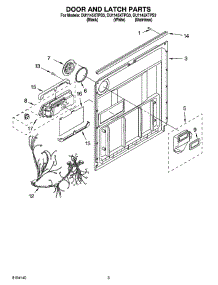 03 - Door And Latch Parts parts for Whirlpool Dishwasher DU1145XTPB3 from AppliancePartsPros.com