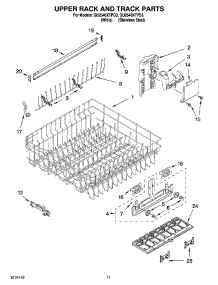09 - Upper Rack And Track Parts parts for Whirlpool Dishwasher GU2548XTPQ3 from AppliancePartsPros.com