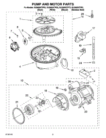 08 - Pump And Motor Parts parts for Whirlpool Dishwasher GU2600XTPB3 from AppliancePartsPros.com