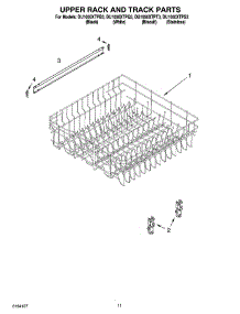 09 - Upper Rack And Track Parts parts for Whirlpool Dishwasher DU1050XTPS3 from AppliancePartsPros.com