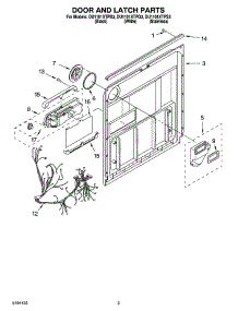 03 - Door And Latch Parts parts for Whirlpool Dishwasher DU1101XTPQ3 from AppliancePartsPros.com