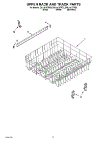 09 - Upper Rack And Track Parts parts for Whirlpool Dishwasher DU1101XTPQ3 from AppliancePartsPros.com