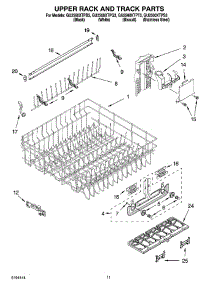 09 - Upper Rack And Track Parts parts for Whirlpool Dishwasher GU2500XTPT3 from AppliancePartsPros.com