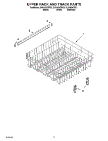 09 - Upper Rack And Track Parts parts for Whirlpool Dishwasher DU1145XTPQ3 from AppliancePartsPros.com