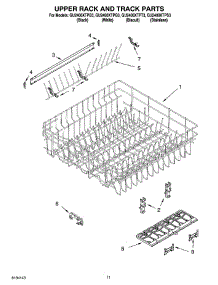 09 - Upper Rack And Track Parts parts for Whirlpool Dishwasher GU2400XTPQ3 from AppliancePartsPros.com