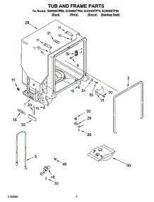 07 - Tub And Frame Parts parts for Whirlpool Dishwasher GU2500XTPT0 from AppliancePartsPros.com