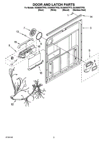 03 - Door And Latch Parts parts for Whirlpool Dishwasher GU2600XTPT3 from AppliancePartsPros.com