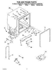 07 - Tub And Frame Parts parts for Whirlpool Dishwasher GU2600XTPS3 from AppliancePartsPros.com