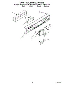 02 - Control Panel Parts parts for Whirlpool Dishwasher DUL240XTPT1 from AppliancePartsPros.com