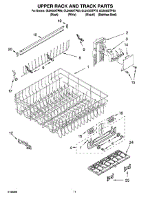 09 - Upper Rack And Track Parts parts for Whirlpool Dishwasher GU2500XTPS0 from AppliancePartsPros.com
