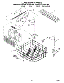 11 - Lower Rack Parts parts for Whirlpool Dishwasher GU2548XTPQ0 from AppliancePartsPros.com