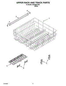09 - Upper Rack And Track Parts parts for Whirlpool Dishwasher DUC600XTPQ0 from AppliancePartsPros.com