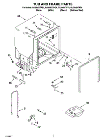 07 - Tub And Frame Parts parts for Whirlpool Dishwasher GU2548XTPT0 from AppliancePartsPros.com