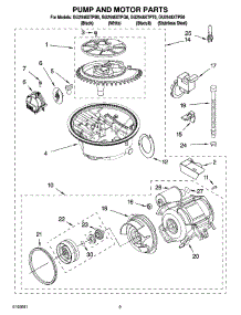 08 - Pump And Motor Parts parts for Whirlpool Dishwasher GU2548XTPT0 from AppliancePartsPros.com