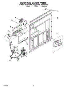 03 - Door And Latch Parts parts for Whirlpool Dishwasher DU1101XTPB1 from AppliancePartsPros.com