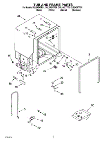 07 - Tub And Frame Parts parts for Whirlpool Dishwasher DUL240XTPQ1 from AppliancePartsPros.com